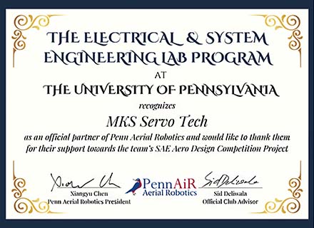 The University of Pennsylvania is now a partner of MKS Servo